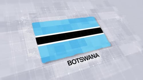 Botswana Flag Presentation Displayed On Modern Clean White Background