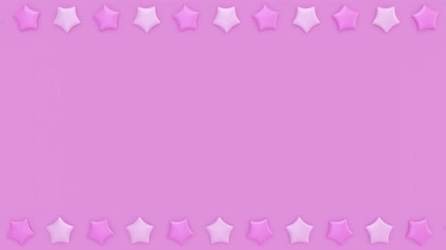 Pink and White Rotating Cartoon Stars Frame Loop Animation Background