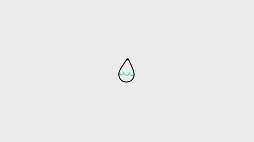 Animated Minimalist Water Drop Icon with Flowing Waves