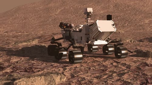 Mars Perseverance Rover Exploring Red Planet Surface Animation