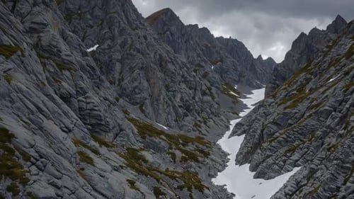 A Majestic Mountain Valley Surrounded By Majestic and Rugged Peaks in the Horizon