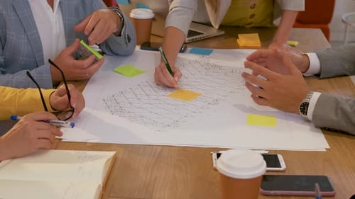 Group of business people working in office.