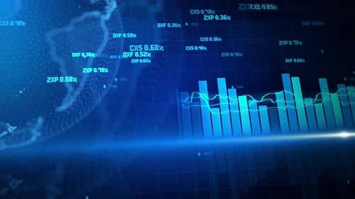 Digital Stock Exchange Market Chart or Forex Trading Graph