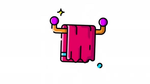 Sparkling Clean Towel Icon Animation