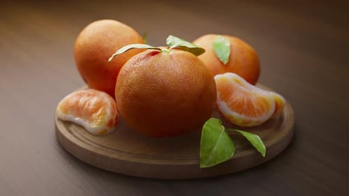 Realistic 3D Render of Rotating Oranges and Tangerines