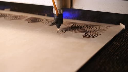 Laser Cutter Precisely Engraving Wooden Design