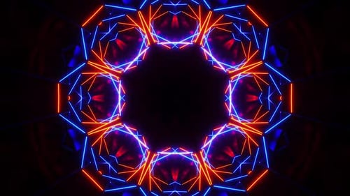 Laço dinâmico de energia pulsante abstrata de néon no espaço escuro