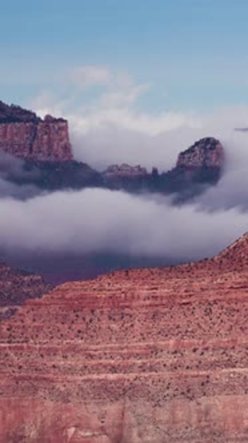 Vertical Video Grand Canyon Cloud Inversion Timelapse