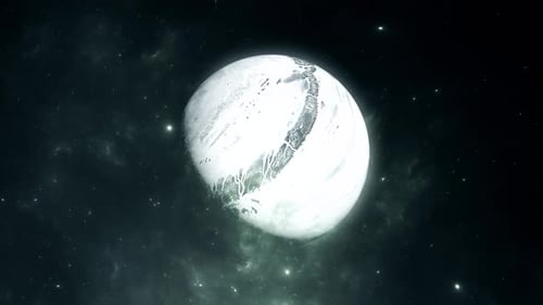 Rotating Futuristic Planet in Dark Space