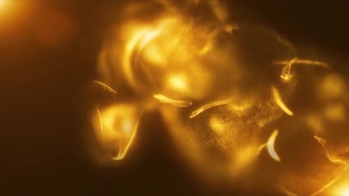 Golden Glowing Sparkle Dust Abstract Motion Background