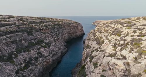Majestic Aerial Views of Gozo Island Mediterranean Coastline