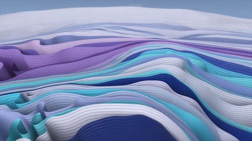 Animated Abstract Wavy Blue Purple Fabric Flow