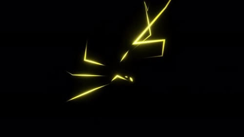 Abstract Yellow Electric Lightning Spark Animation