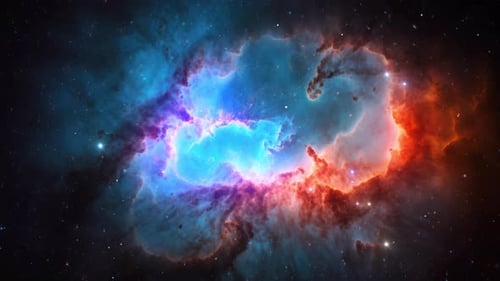 Vibrant Space Nebula Loop Background Animation