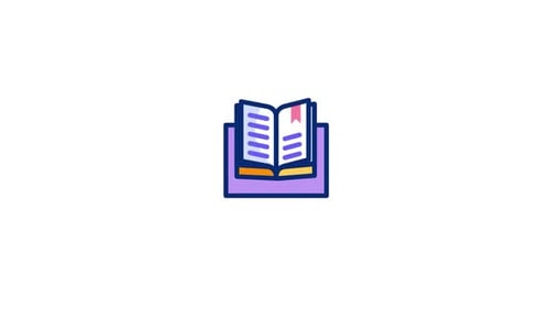 Animated Open Book Icon for Education and Learning