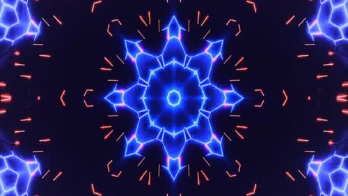 Glowing blue mandala pattern