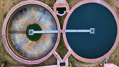 Sewage Treatment Plant - Drone View - Forwards