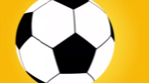 Flacher 3D-Fußballball, rotierend, 4K