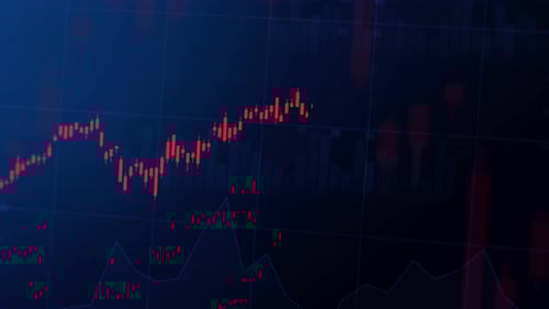 Falling Stock Exchange Market Chart of Stocks Currencies Futures Index