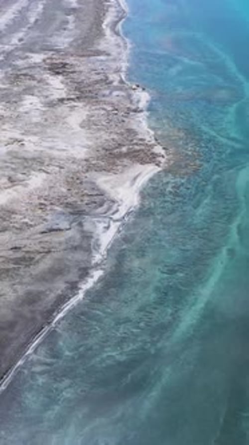 Lake Salda Turkey Aerial View Vertical Video
