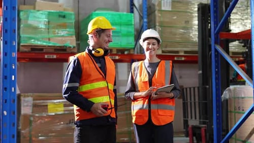 Logistics Managers Discussing Warehouse Plan