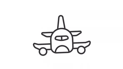 Minimalist Airplane Line Icon Wiggle Animation
