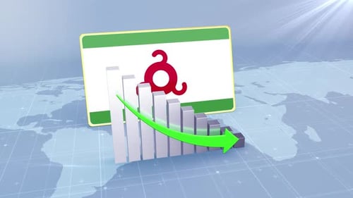Ingushetia Economic Decline Bar Chart Graph Downward Green Arrow