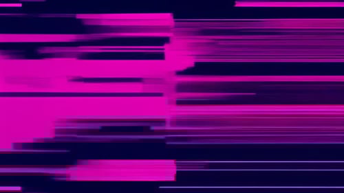 Dynamic Digital Glitch Transition with Magenta Lines