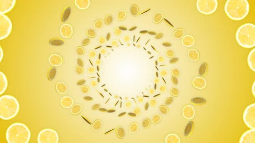 Falling Lemons Slices Fruit, Loopable