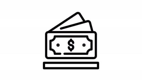Minimalist Money Counting Dollar Bills Icon Animation