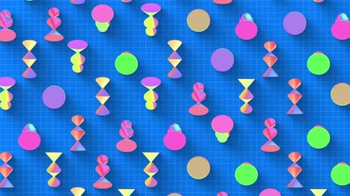 Spinning Iridescent Cone Shapes