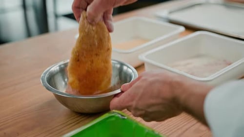 Preparing Raw Chicken for a Meal