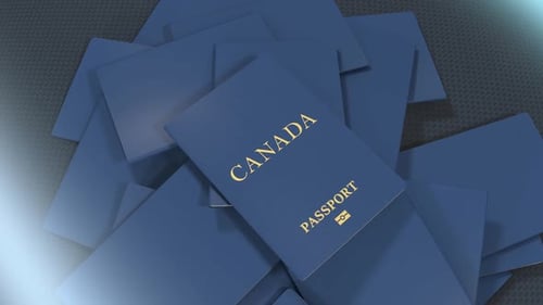 Animated Pile of Canadian Passports