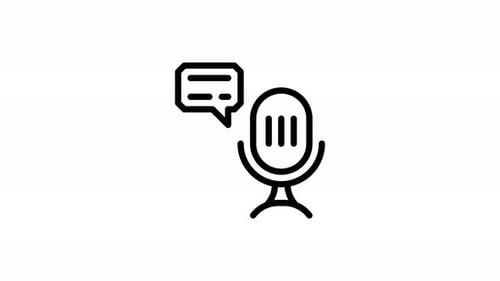 Microphone – Line Animated Icon – Alpha Channel – 4K