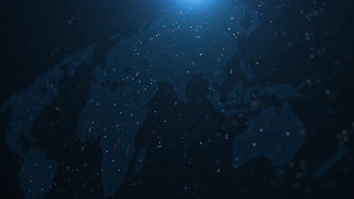 Futuristic Digital Global Network Technology Background Animation