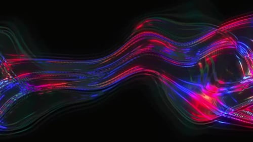 Abstract Neon Wavy Lines Digital Glowing Stream Background