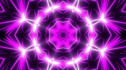 Dynamic Abstract Neon Kaleidoscope Loop Background