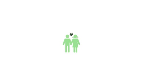Animated Couple Icons Holding Hands with Heartbeat