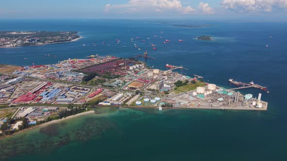 Aerial view of Rancha-Rancha Industrial Estate, Labuan, Malaysia ...