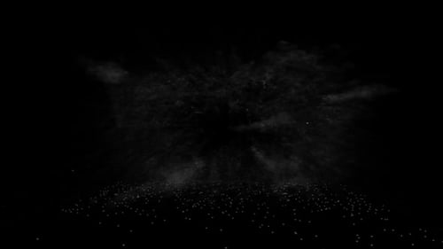 Explosion von Staubpartikeln, transparenter Hintergrund