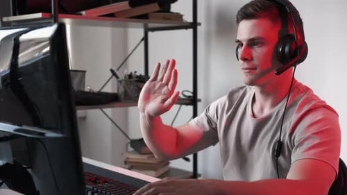 Webinar Meeting Online Conference Waving Hand Loop