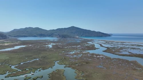 An aerial shot showcasing the rich history and nature of the region.