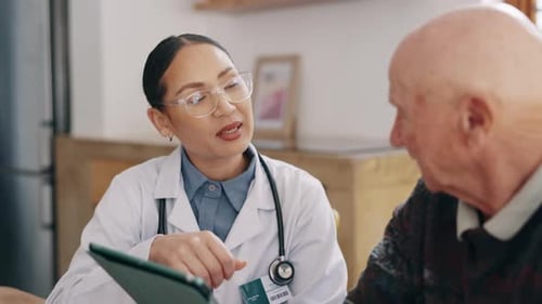 Doctor Consulting with Senior Patient During Home Visit