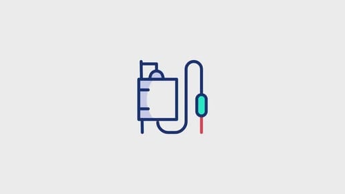 Animated Medical IV Drip Bag Icon