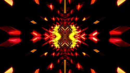 Blinked Glare Red And Orange Kaleidoscope Vj Loop Background Animation