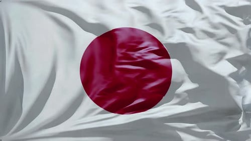 Realistic Waving Japanese Flag Seamless Loop Animation
