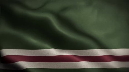 Realistic Waving Flag with Fabric Texture Background