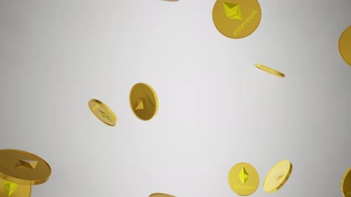 Goldene Ethereum-Münze. Bitcoin Blockchain Kryptowährung