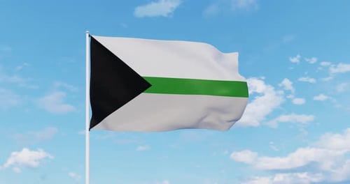 Demiromantic Pride Flag Waves in the Wind