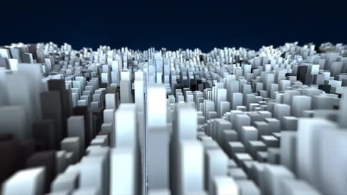 Abstract black and white landscape of moving waves of rectangles background